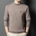 2025 Autumn Winter High-end Men's Thickened Crew Neck Knitted Sweater For Middle-aged, Plus Size, Loose Fit, Fashionable_viptrois.com