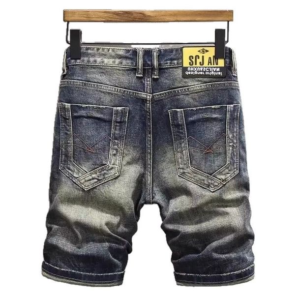Spring New Style Distressed White Washed Denim For Men Youth Korean Version Versatile Slightly Stretchy Slim Fit Fashion_viptrois.com