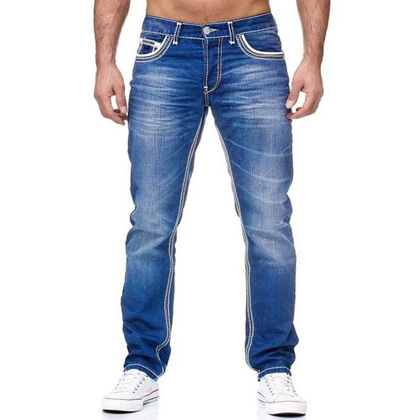 Men's Clothing Fashion Jeans High Quality Men's Slim Fitting Double Line Golden Classic Three Color Jeans New Style Hot Selling_viptrois.com