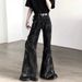 Men's Clothing High Street Vibe Micro Flared Men's High Waist Niche Design Jeans High End Feel_viptrois.com