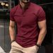 Men's Clothing Summer T Shirt Button Henley Collar Sports Polo Shirt_viptrois.com