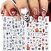 Halloween nail stickers Halloween skull maple leaf pumpkin ghost festival adhesive nail decals_viptrois.com