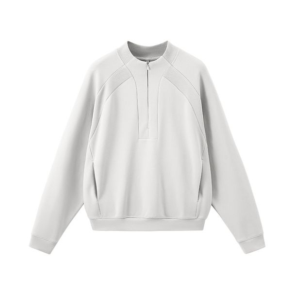 Men's Pique Half-Zip Sweatshirt – Streetwear Stretch, Comfort Fit, 72.3% Cotton Blend (Mechanical /Sand Khaki/Black, M-XL)_viptrois.com