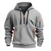 Autumn Winter Hoodie Zipper Multi-Pocket Pullover Men's Sports Casual Jacket European Size_viptrois.com
