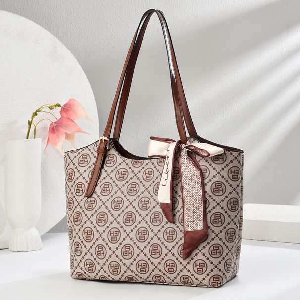 Women’s Bags Tote Bag Retro Plaid Bag Large Capacity Shoulder Messenger Bag Scarf Ornament Handbag Women Bags_viptrois.com