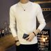 Pure Autumn Winter Sweater Mid-Neck Trendy Men's Fleece-Lined Thickened Base Shirt Slim Fit Half-High Neck Knitwear_viptrois.com