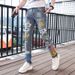 Men's Clothing Summer Thin Pumpkin Print Jeans Men's Casual Elastic Slim Fit Skinny Long Pants Trendy_viptrois.com