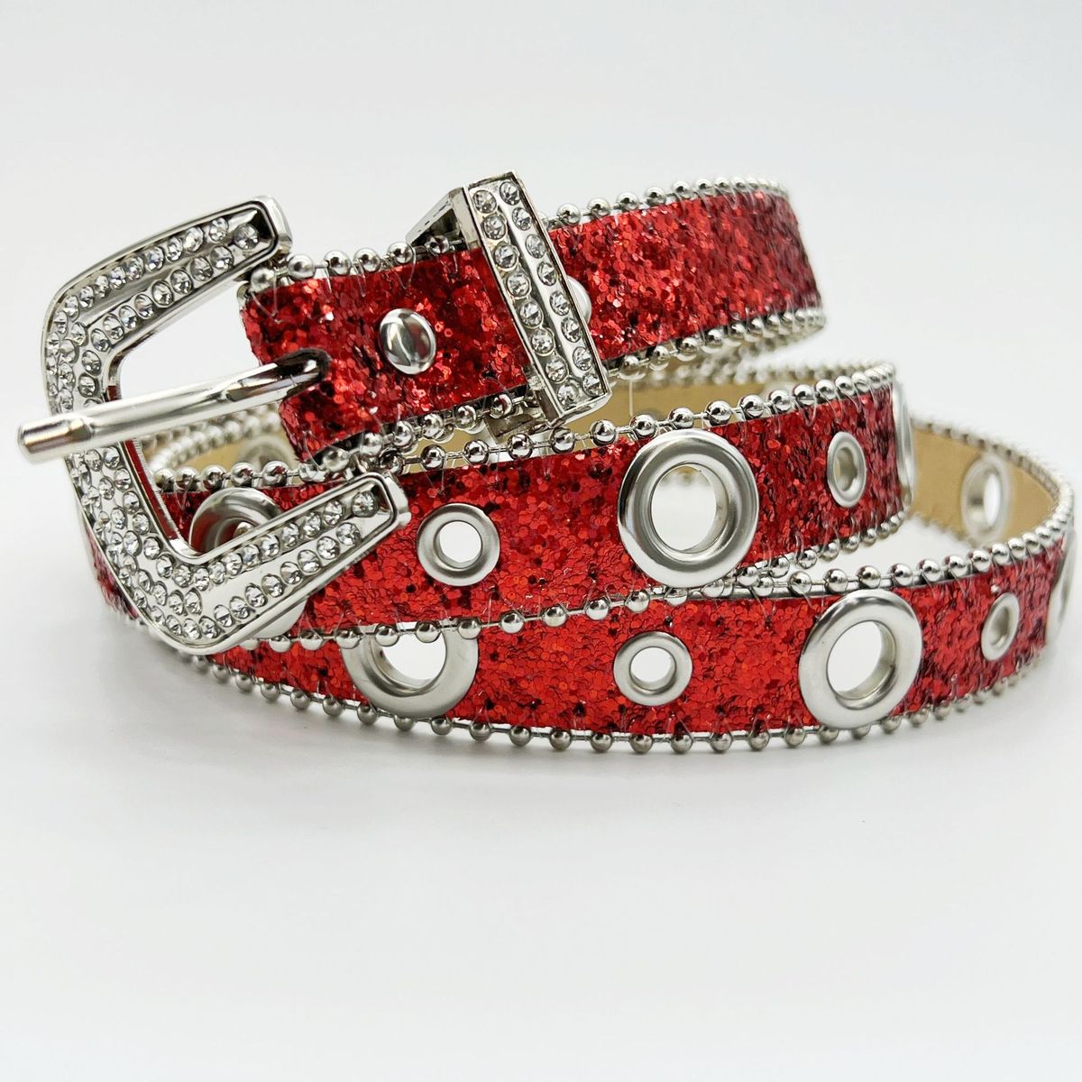 Women's Belts bling rhinestone belt for women, decorative, fashionable and personalized, sequined, eyelet-eyelet jeans belt_viptrois.com