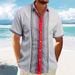 2025 Summer New Men's Waffle Texture Casual Turn-down Collar 3D Printed Button Short Sleeve Shirt For Men_viptrois.com