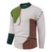 Pure Foreign Trade Autumn Winter Half Turtleneck Color Block Sweater Men's Trendy Fashion Twisted Pullover Base Knitwear_viptrois.com