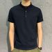 boy Source Manufacturer Turn-down Collar Polo Shirt Summer Solid Color Short Sleeve Loose Casual Business Trendy T-shirt_viptrois.com