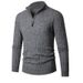 Pure Cross-Border Trade Plus Men's Half-Zip Knitwear European Size Trendy Vertical Striped Base Sweater_viptrois.com