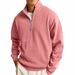 2026 New Men's Versatile Sweatshirt Fashion Casual Half Zipper Stand-Up Neck Long Sleeve Sweater Men's_viptrois.com