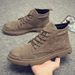 Men's Casual Work Boots - Round Toe Canvas High-Top Lace-Up Shoes With Rubber Sole For Autumn & Winter (Black/Brown, Single & Lined Options)_viptrois.com