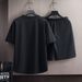 2025 Summer New Casual Sports Suit Men's Short Sleeved T-Shirt Trendy Brand Five Quarter Shorts Loose Two_viptrois.com