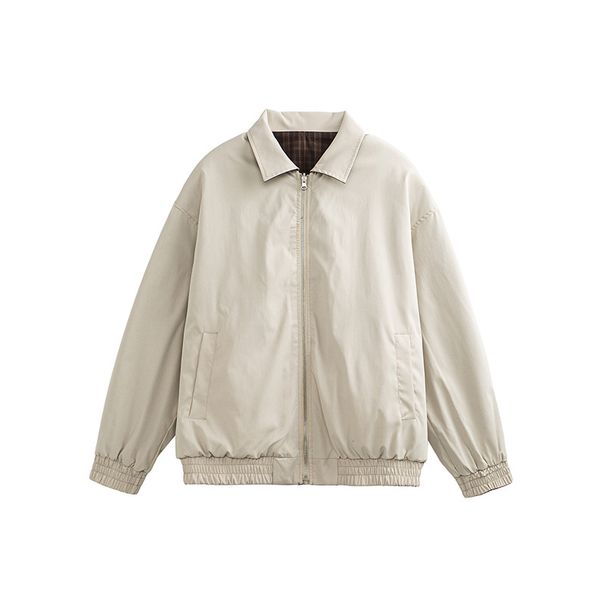 Yunen Spring Double Sided Plaid Lapel Jacket For Men And Women, American Workwear Jacket, Versatile Casual Top_viptrois.com