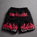 Men's Clothing Gothic Style Flame Print Men's High Street Shorts Summer Trendy Loose Casual Versatile Athletic Bottoms_viptrois.com