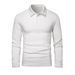 Men's Clothing Men's Retro Polo Shirt Long Sleeve – Jacquard Knit Casual Top (S-XXL, White, Polyester)_viptrois.com