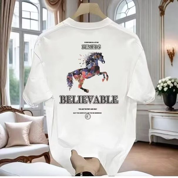 Men's Clothing Retro Fashion Casual Versatile Short Sleeved T Shirt Summer New Heavy Cotton Loose Lazy Style Top_viptrois.com