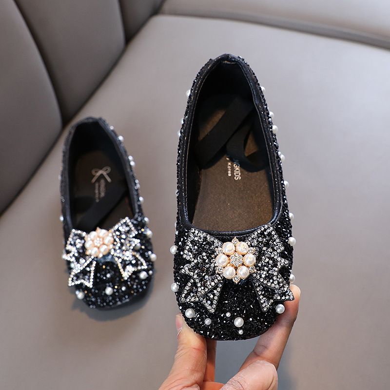 Mother & Kids Performance Shoes Sequined Princess Shoes Korean Version Girls Children's Crystal Shoes Soft Bottom_viptrois.com