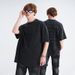 Summer New Chinese Style Men's Fashion Washed Gothic Letter Foam Print Short Sleeve T-Shirt For Men_viptrois.com