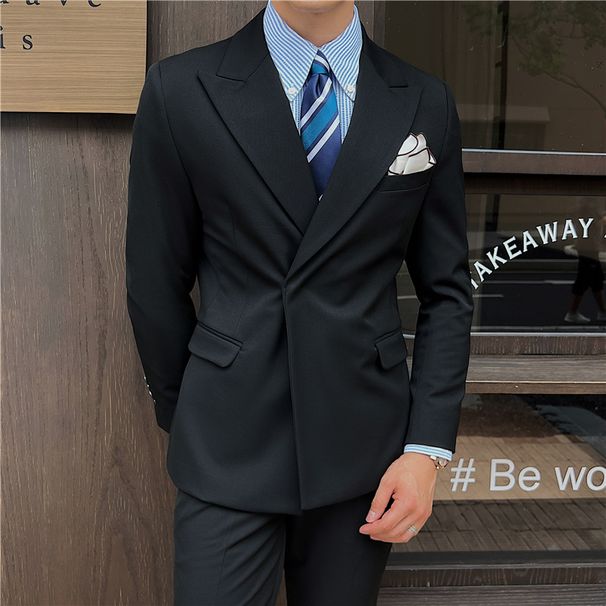 Men's Clothing Men's White Two Piece Suit 2025 Spring New Korean Style Slim Fit Young Men's Suits_viptrois.com