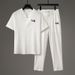 Men's Short-Sleeved Light Breathable Custom-Woven Seersucker T-Shirt Suit _viptrois.com