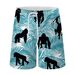Men's Floral Small Fresh Sports Cartoon Series 3D Digital Printing Casual Shorts Men's Loose Swimming Trunks White_viptrois.com