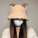 Cute Deer Antlers Plush Children's Winter New Warm Fisherman Christmas Gift Show Face Small Ear Protection Basin Hat_viptrois.com