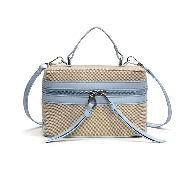 Women’s Bags New Niche Design Retro Canvas Splicing Box Bag Versatile Commuter Handbag Shoulder Messenger Lunch Box Bag_viptrois.com