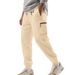 Men's Autumn Winter Training Sports Multi-Pocket Zipper Cargo Stretch Slim Fit Trendy Casual Sweatpants_viptrois.com