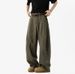 Army Green Deconstruction Splicing Overalls Men's Spring And Autumn American Retro High-end Washed Straight Wide-leg Scimitar Pants_viptrois.com