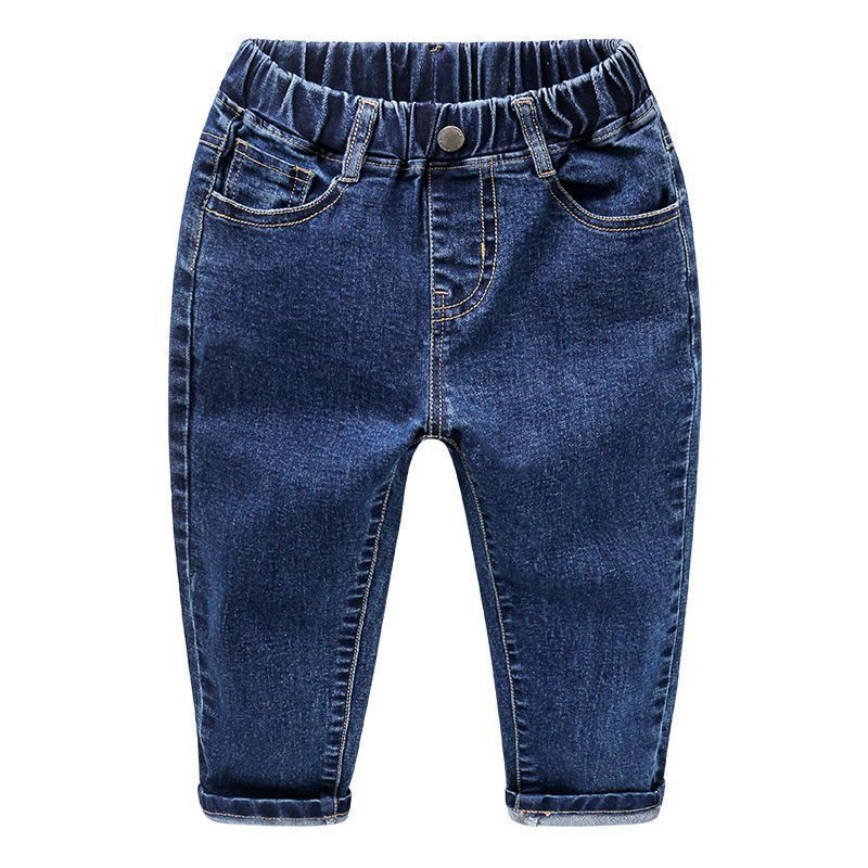 2025 New Boys Jeans Spring Autumn Winter Stylish Elastic Children's Clothing Boys Plus Velvet Loose Thin Long Pants_viptrois.com
