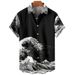 Men's Casual Fashion Wave Print Short Sleeve Shirt 3D Print New Arrivals Men's Clothing_viptrois.com