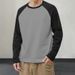 boy Spring Hong Kong Ins Super Popular Patchwork Long Sleeve T-Shirt Men Loose Trendy Harajuku BF Style Mid-Sleeve Base_viptrois.com