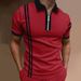 Summer T-shirts Men Men's Zip Polo Work Wear Turndown Clothes Tops Quarter Short Sleeve Fashion Classic Style Tropical Zipper_viptrois.com