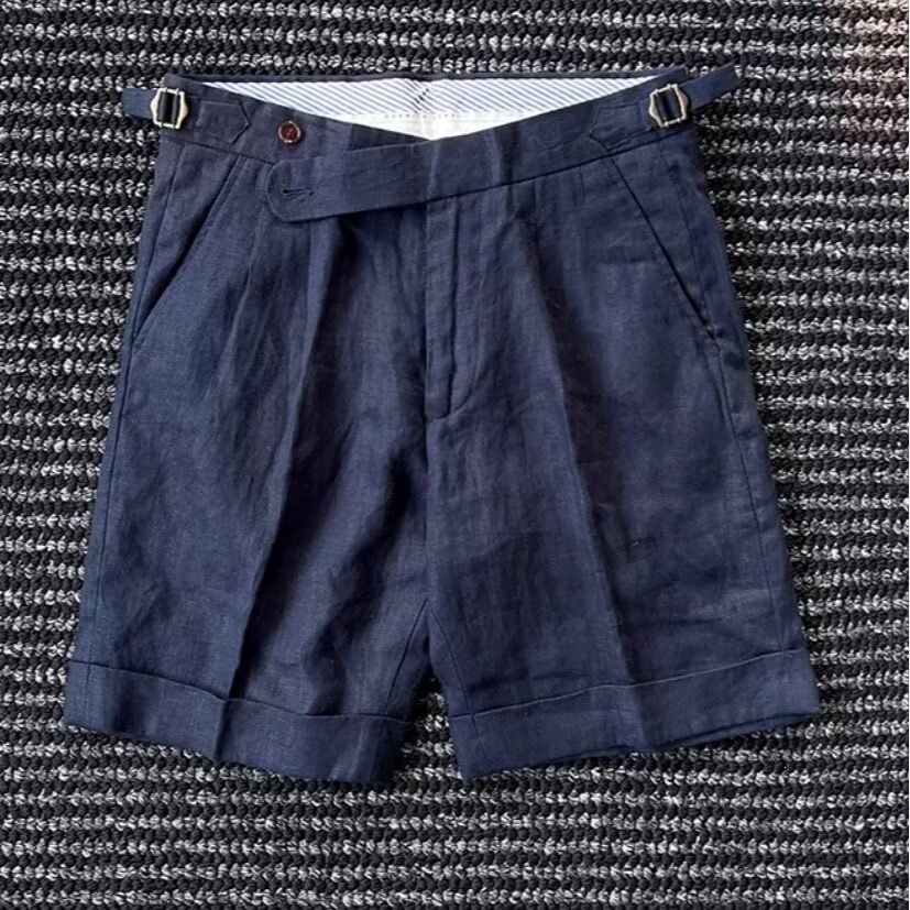 Men's Summer Thin Linen Shorts Casual Mid-Length Breathable 5 Point Trendy White Small Trousers Youth Pants_viptrois.com