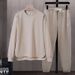 Men's Clothing Unisex Casual Sportswear Set - Breathable Long Sleeve Top & Loose Fit Jogger Pants For Running, Gym & Daily Wear (Black/White/Grey)_viptrois.com