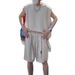 Summer Fitness Sports Large Shoulder Vest Set For Men Loose Sleeveless Two-Piece New Men's Clothing_viptrois.com