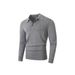 Men’s Button-Up Square Neck Knit Sweater – Spring/Autumn Casual Long Sleeve Pullover_viptrois.com
