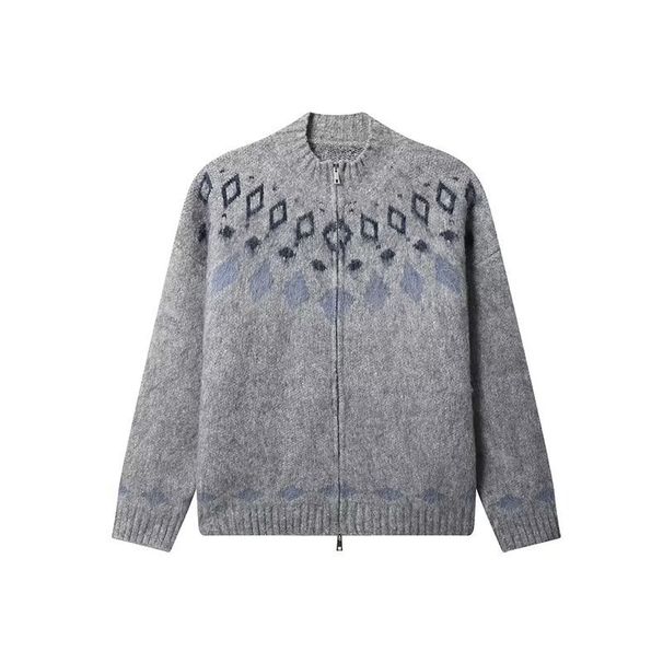 Autumn Winter New Cardigan American Couple Outfit Retro Casual Lazy Style Knitted Sweater Men's Jacket_viptrois.com