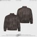 Men's Clothing retro leopard zipper jacket wild Maillard brown lapel loose heavy jacket_viptrois.com