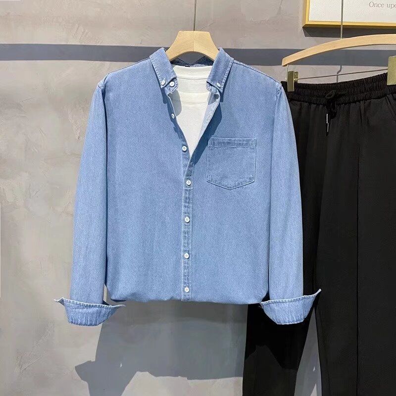 Tide God Spring Mainly Promotes High-quality Solid Color Simple Oxford Spinning Trend Fashionable And Generous Men's Shirts And Coats_viptrois.com
