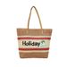 Women's Bags New Autumn And Winter Letter Embroidery Holiday Paper Straw Beach Bag Striped Contrast Woven Shoulder Bag Shopping Bag_viptrois.com