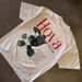 Oversized Loose T-Shirt for Men And Women Heavyweight Pure Cotton Short Sleeved Style Green Plant Print Casual Top_viptrois.com