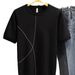 Short Sleeved T Shirt Men's 2024 New Spring And Summer Japanese Knitted Half Sleeved Bottoming Shirt Trendy High End Casual Tops_viptrois.com