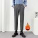 Men's Korean Style Slim Fit Cropped Trousers Casual Long Pants Drape Trendy Autumn Winter New_viptrois.com