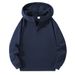 Men's Fleece-Lined Hooded Sweatshirt - Half-Zip Pullover With Stand Collar Oversized Casual Streetwear For Spring & Fall Black/Deep Blue/Charcoal Grey_viptrois.com