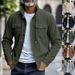 Autumn American Heavy Corduroy New Simple Versatile Multi Pocket Long Sleeved Stand Up Collar Jacket Men's Clothing_viptrois.com