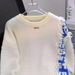Oversized Distressed Knit Sweater – Lettering Jacquard & Color-Block Design (Unisex, M-3XL, Black/Beige)_viptrois.com